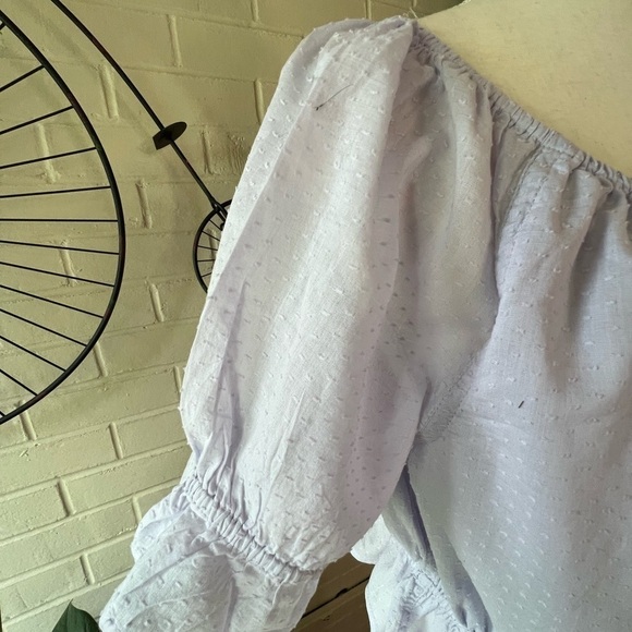 J. Crew gathered scoop neck crop top size M lavender - Picture 4 of 9